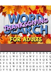 Thanksgiving Word Search For Adults