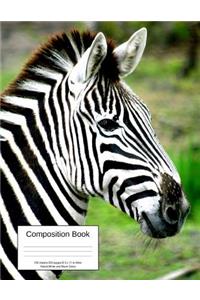 Composition Book 100 Sheets/200 Pages/8.5 X 11 In. Wide Ruled/ White and Black Zebra