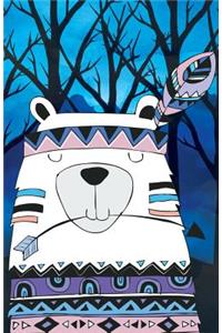 Journal Notebook Tribal Bear In Night Forest