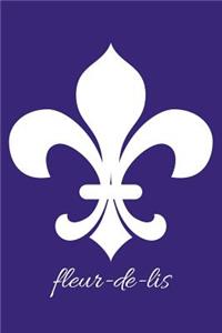 fleur-de-lis - Purple Blank Notebook with Fleur de Lis Corners