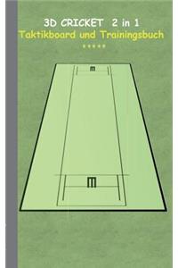 3D Cricket 2 in 1 Taktikboard und Trainingsbuch