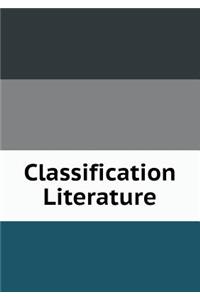 Classification Literature