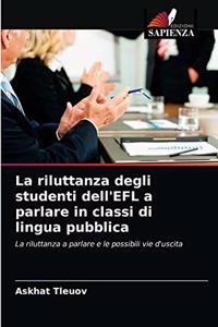 riluttanza degli studenti dell'EFL a parlare in classi di lingua pubblica