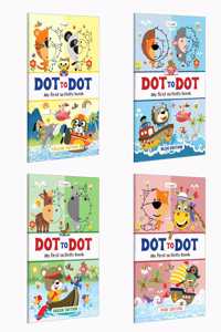 My First Activity Book - Dot to Dot (Blue, Green, Pink and Yellow Edition) : Fun Activities and Exercise for Kids & Children, Kids activity workbook, Childrenâ€™s learning book |Pack of 4 Activity books