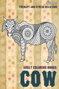Adult Coloring Books Therapy and Stress Relieving - Animals - Cow