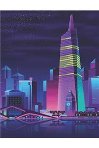 Glowing Tower - Blank Lined Notebook