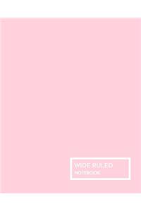 Light Pink Pastel Wide Ruled Notebook