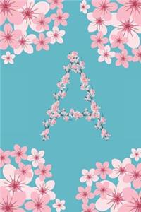 A Monogram Letter A Cherry Blossoms Journal Notebook