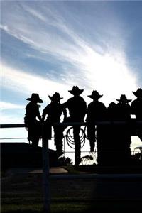 A Silhouette of Cowboys and Cowgirls Around a Fence Journal