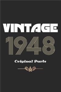 Retro Birthday - Vintage 1948 Notebook Original Parts Gift