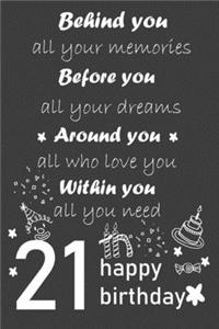behind you all your memories before you all your dreams happy birthday 21th