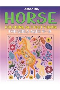 Amazing Horse Coloring Activity Book for Girls Ages 4-8