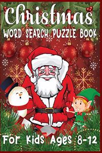 Christmas word search puzzle book for Kids ages 8-12