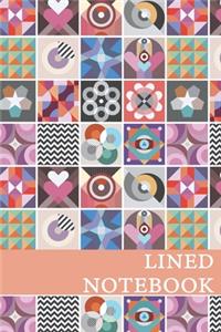 Lined Notebook: Tile Pattern 1