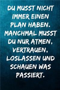 Du musst nicht immer einen Plan haben. Manchmal musst du nur atmen, vertrauen, loslassen und schauen was passiert.