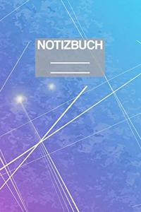 Notizbuch A5 Muster Blau Lila Wasserfarben Linien Sterne