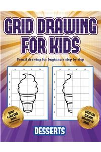 Pencil drawing for beginners step by step (Grid drawing for kids - Desserts)