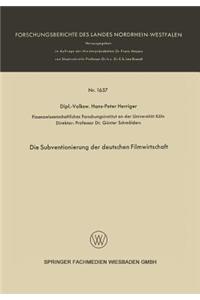 Subventionierung Der Deutschen Filmwirtschaft