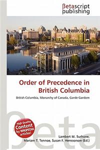 Order of Precedence in British Columbia