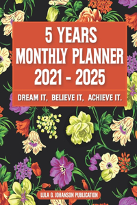 5 Year Monthly Planner 2021-2025