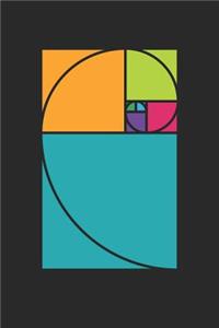 Math Notebook - Golden Ratio Spiral - Math Geek Science and Art Gift - Math Journal
