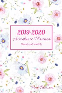 2019-2020 Academic Planner Weekly and Monthly Pink Blossom
