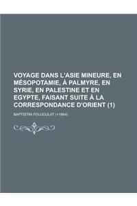 Voyage Dans L'Asie Mineure, En Mesopotamie, a Palmyre, En Syrie, En Palestine Et En Egypte, Faisant Suite a la Correspondance D'Orient (1)