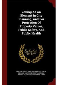 Zoning as an Element in City Planning, and for Protection of Property Values, Public Safety, and Public Health