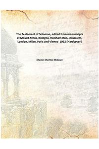 THE TESTAMENT OF SOLOMON, EDITED FROM MA