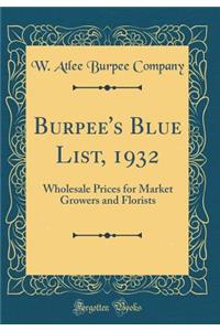 Burpee's Blue List, 1932