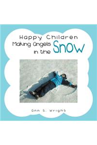 Happy Children Making Angels in the Snow