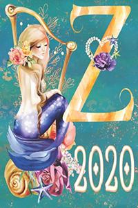 2020 Weekly Planner - Monogram Mermaid Initial 