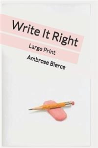 Write It Right