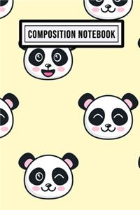 Panda Unruled Composition Notebook
