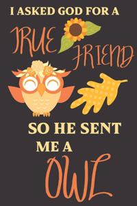 I asked god for a true friend so he sent me a Owl