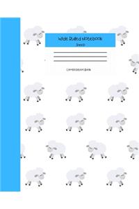 Wide Ruled Sheep Notebook Composition Book