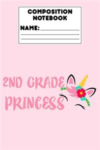Composition Notebook 2nd Grade Princess