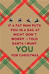 If A Fat Man Puts You In A Bag At Night... Don't Worry. I Told Santa I Want You For Christmas