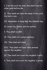 2020 Weekly Planner Religious Ten Commandments Chalkboard Style
