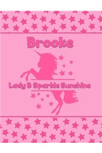 Brooke Lady B Sparkle Sunshine: Personalized Draw & Write Book with Her Unicorn Name - Word/Vocabulary List Included for Story Writing