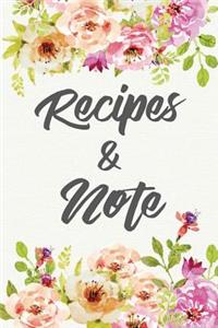 Blank Cookbook Recipes & Notes: Blank Recipe Book, Recipe Journal, Blank Cookbook