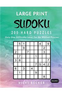 Large Print Sudoku 200 Hard Puzzles