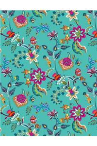 My Big Fat Journal Notebook Chinoiserie Pattern On Turquoise