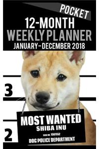 2018 Pocket Weekly Planner - Most Wanted Shiba Inu