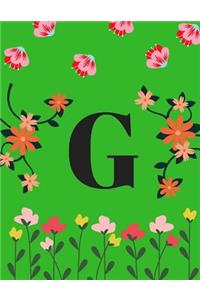 G: Monogram Initial G Notebook for Women, Girls 8.5 x 11 Inch Volume 4