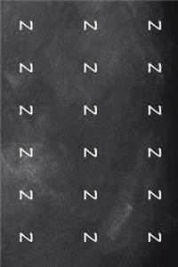 Monogram N Journal Personalized Monogram Pattern Custom Letter N Chalkboard