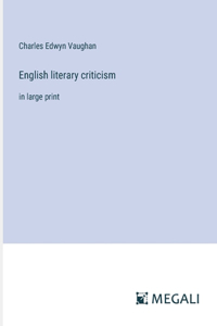 English literary criticism