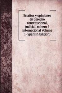 Escritos y opiniones en derecho constitucional, judicial, minero e internacional Volume 1 (Spanish Edition)