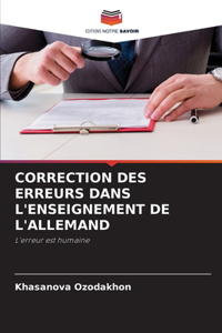 Correction Des Erreurs Dans l'Enseignement de l'Allemand