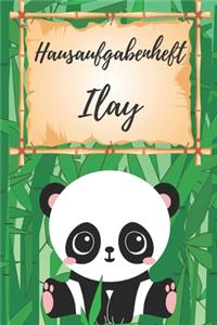 Hausaufgabenheft Ilay: personalisiertes Panda Hausaufgabenheft / Schülerplaner für 1 Schuljahr mit Wochenübersicht / mit 2x Stundenplan / DIN A 5 / 112 Seiten
